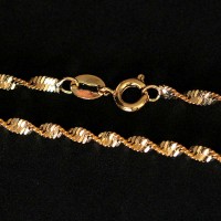 Gold Plated Semi Jewel Chain Twisted 50cm / 2.0mm