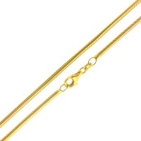 El oro amarillo 18k Cadena cola de rata 50 cm / 0.15 mm