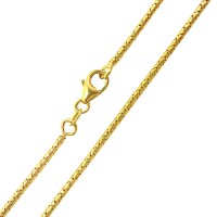 El oro amarillo 18k Cadena cola de rata 45 cm / 0.16 mm