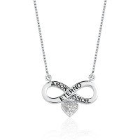 925 Silver Choker Infinite Eternal Love with Heart 55cm