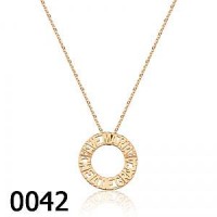 Gold Plated Choker Necklace with Mandala Ave Maria Pendant with Zirconia Stones 45cm