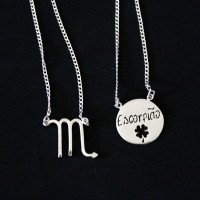 Silver Necklace 925 Scapular Scorpio Sign 70cm