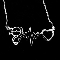 925SilverChokerGirlCardiogram42cm