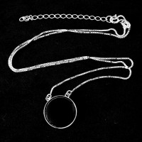 925SterlingSilverOnixRoundChoker42cm