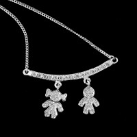 925SterlingSilverCoupleChokerStudded60cm