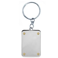 Steel 4 drops of gold engraved photo keychain / photolithographic 30 mm x 21 mm