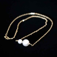 Semi Choker Jewelry Gold Plated Pearl with 45cm