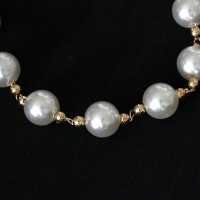 PulseiraSemiJiaFolheadoaOurocomProlas20cm