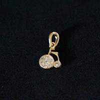 Semi pendant jewelry Gold Plated tricycle with Zirconia stones