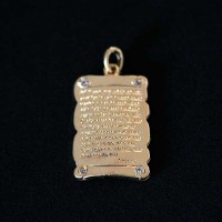 Semi pendant jewelry Gold Plated Our Father with Zirconia stones