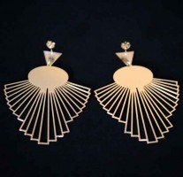 BrincoSemiJiaFolheadoaOuro