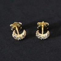 Semi Earring Jewelry Gold Plated Moon