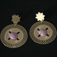 BrincoSemiJiaFolheadoaOuro