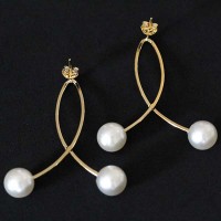 Semi Earring Jewelry Gold Plated Pearl