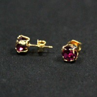 Gold Plated Zirconia Gemstone Semi-precious Earring