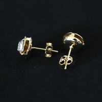 Gold Plated Zirconia Gemstone Semi-precious Earring