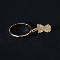Ring Semi Jewelry Gold Plated Cat