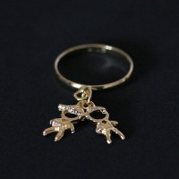 Ring Semi Jewelry Gold Plated 2 Children