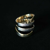 Ring Semi Jewelry Gold Plated with rhodium