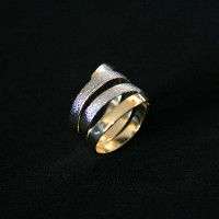 Ring Semi Jewelry Gold Plated with rhodium