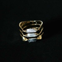 Ring Semi Jewelry Gold Plated with rhodium