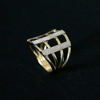 Ring Semi Jewelry Gold Plated with rhodium