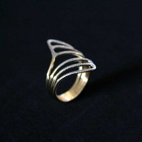 Ring Semi Jewelry Gold Plated with rhodium