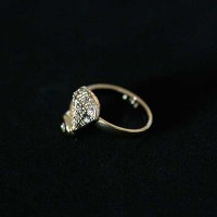 Anillo Falange Joyera Semi chapado en oro de diamantes con piedras Zirconia