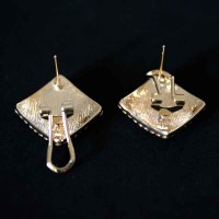 Earring Semi Jewelry Gold Plated With Zirconia Stones