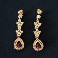 Earring Semi Jewelry Gold Plated With Zirconia Stones