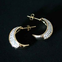 Earring Semi Jewelry Gold Plated With Zirconia Stones