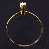 Anel Solitrio de Ouro 18k 0750 com 1 Diamante de 2 Pontos