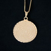 ColarSemiJiaFolheadoaOuroVenezianacomPingenteOraoAveMaria45cm
