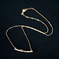 ColarSemiJiaFolheadoaOuroVenezianacomPingenteLovecomPedrasdeZircnia45cm
