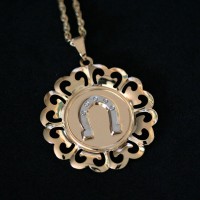 Semi Jewelry Necklace Gold Plated Horseshoe Pendant with 45cm Singapore