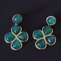 Gold Plated Gemstone Semi-precious Natural Stone Earring