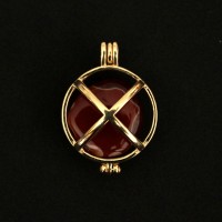 Gold Plated Semi Jewel Pendant with Natural Stone Colors of the Chakras