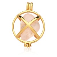 Gold Plated Semi Jewel Pendant with Natural Stone Colors of the Chakras