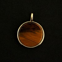 Gold Plated Semi Jewel Pendant with Providence Tiger's Eye Natural Stone