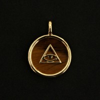 Gold Plated Semi Jewel Pendant with Providence Tiger's Eye Natural Stone