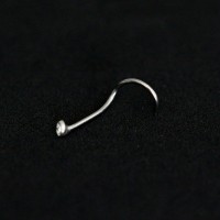 Piercing Ao Cirurgico 316L Nariz Pedra Cravada 0,5mm x 7mm