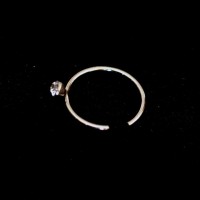 Piercing Surgical Steel 316L Nose Ring with Crystal Nostril Stone 0.5mm x 7mm