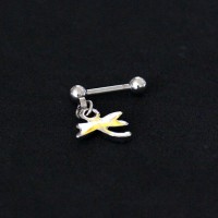 Piercing Tragus Ao Cirurgico 316L Libelula Pendulum 1,2mm x 7mm