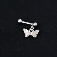 Piercing Tragus Ao Cirurgico 316L Borboleta Pendulum 1,2mm x 7mm