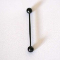 PiercingTransversalEsferaMegabellOrelhaAoCirurgicoBlackLine1,2mmx36mm
