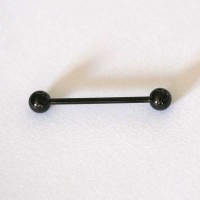 Barbell Lingua Piercing Ao Cirurgico Black Line Esfera 1,6mm x 21mm