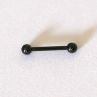 Microbell Eyebrow Piercing Straight Steel Surgical Black Ball Line 1.2mm x 10mm