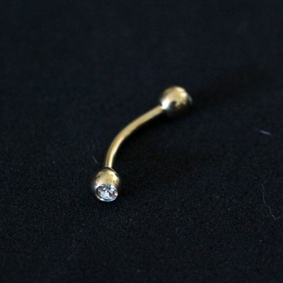 Piercing de Sobrancelha em Ouro Branco 18k Curvado Bola em Promoção na  Americanas