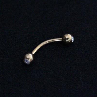 Piercing de Ouro Branco 18k Supercílio/Sobrancelha com Bolinha ac07003 -  Joiasgold Mobile