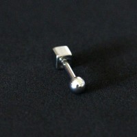 Piercing Tragus Ao Cirurgico 316L Cubo 1,2mm x 6mm